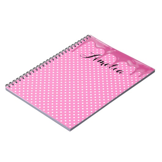 Roze vorst op pooldots notitieboek (Linkerzijde)