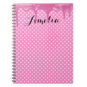 Roze vorst op pooldots notitieboek (Voorkant)