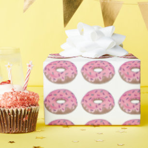 Roze vorste aardbei Donut Doughnut Sprinkles Cadeaupapier