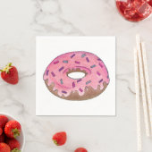Roze vorste Donut Doughnut w/Sprinkles Napkin Servet (Insitu)