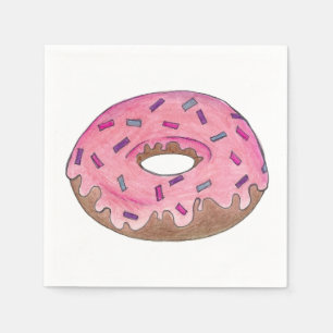 Roze vorste Donut Doughnut w/Sprinkles Napkin Servet