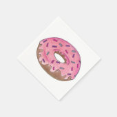 Roze vorste Donut Doughnut w/Sprinkles Napkin Servet (Hoek)