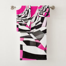 Roze vortex: een geruite afdaling bad handdoek