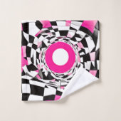 Roze vortex: een geruite afdaling bad handdoek (Wasdoekje)