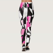 Roze vortex: een geruite afdaling leggings (Achterkant)