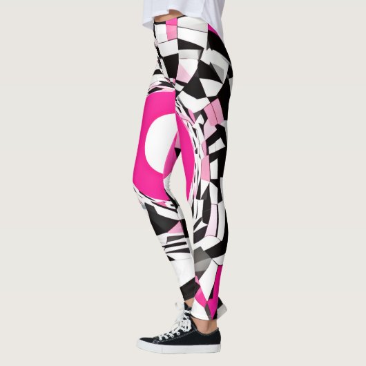 Roze vortex: een geruite afdaling leggings (Links)