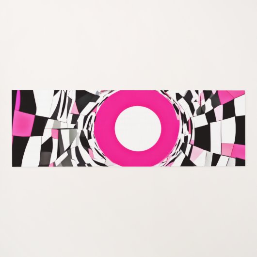 Roze vortex: een geruite afdaling yogamat (Achterkant (horizontaal))