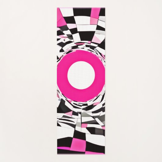 Roze vortex: een geruite afdaling yogamat (Voorkant)