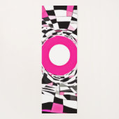 Roze vortex: een geruite afdaling yogamat (Achterkant)