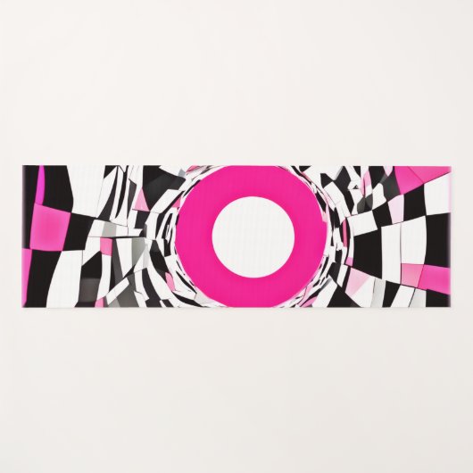 Roze vortex: een geruite afdaling yogamat (Voorkant (horizontaal))