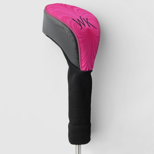 Roze vortex monogram golfheadcover (Schuin)