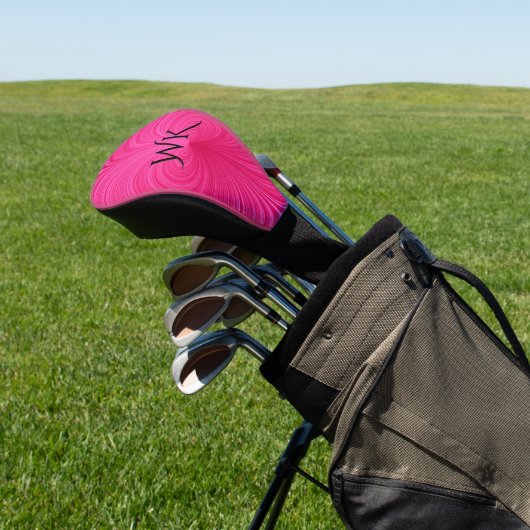 Roze vortex monogram golfheadcover (Insitu)