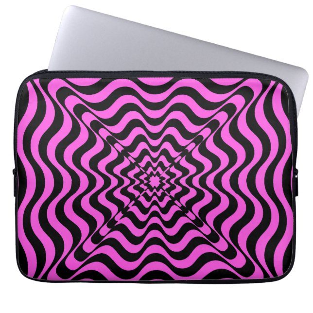Roze vortex slip-on Sneakers Laptop Sleeve (Voorkant)