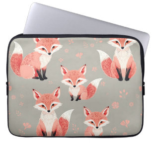 Roze Vos Baby Nursery Mooie Bosdier Patronen Laptop Sleeve