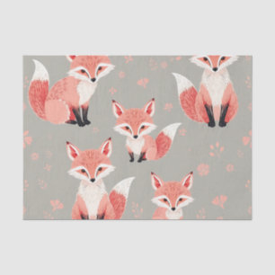 Roze Vos Baby Nursery Mooie Bosdier Patronen Tissuepapier