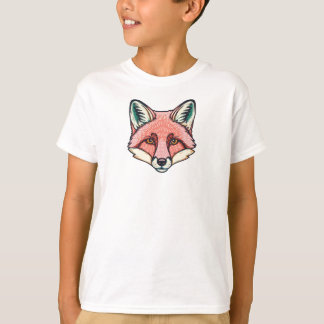 Roze vos gezicht kids T-shirt