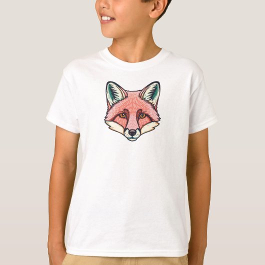 Roze vos gezicht kids T-shirt (Voorkant)