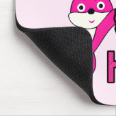 Roze vos met hart muismat (Hoek)