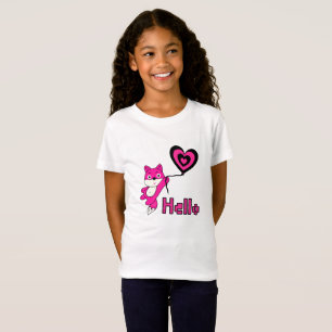 Roze vos met hart t-shirt