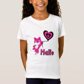 Roze vos met hart t-shirt (Voorkant)