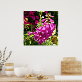 roze voxhandschoenen florale afdruk poster (Keuken)