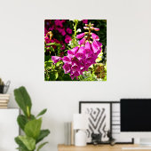 roze voxhandschoenen florale afdruk poster (Thuiskantoor)