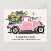  roze vrachtwagen aankondigingskaart (Voorkant)