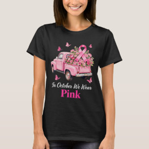 Roze vrachtwagen borstkanker bewustzijn hoop steun t-shirt