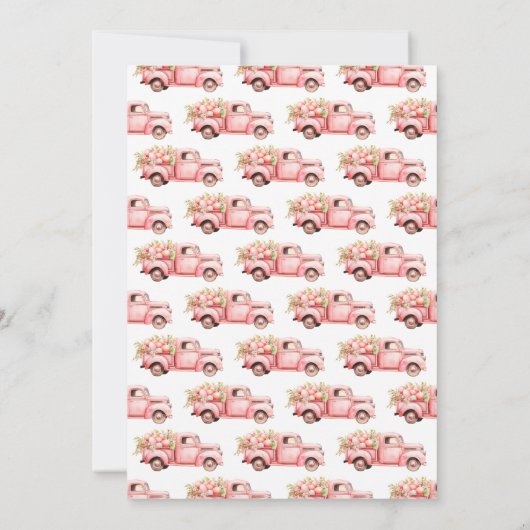 Roze Vrachtwagen Easter Egg Hunt Kaart (Achterkant)