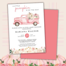 Roze Vrachtwagen Kleine Pompoen Baby shower