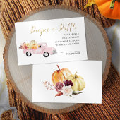 Roze Vrachtwagen Luier Raffle Herfst Baby shower Informatiekaartje
