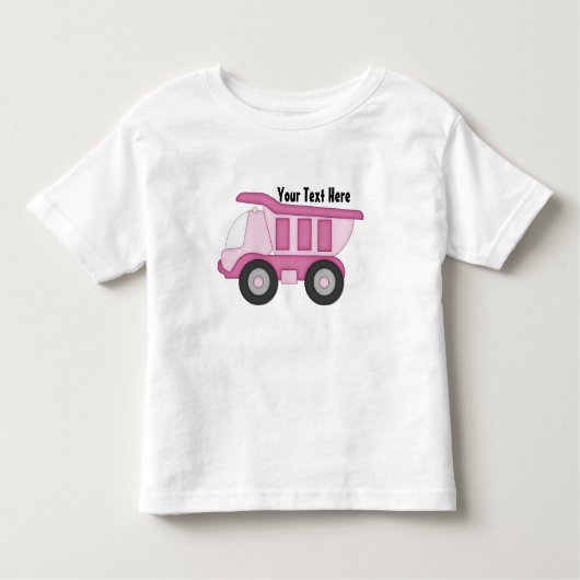 Roze vrachtwagen (op maat gesneden) kinder shirts (Voorkant)