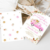 Roze Vrachtwagen Pompoen Baby shower Kaart