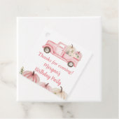 Roze  Vrachtwagen Pompoen Verjaardagsfeest Bedankjes Labels (In situ)