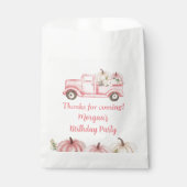 Roze  Vrachtwagen Pompoen Verjaardagsfeest Bedankzakje (Voorkant)