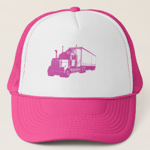 Roze vrachtwagen trucker pet