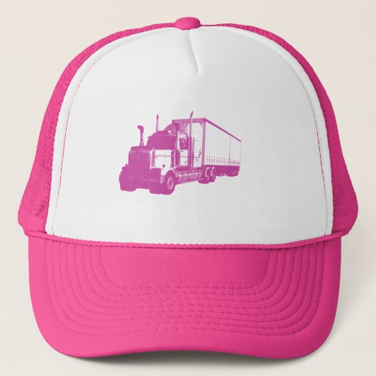 Roze vrachtwagen trucker pet (Voorkant)