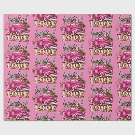 Roze vrachtwagenladingen voor liefdespakpapier cadeaupapier (Vlak)