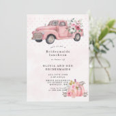 Roze  vrachtwagenmaiden Luncheon Invitae (Staand voorkant)