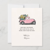 roze vrachtwagenmeubilair Verplaatsende Kaart (Achterkant)