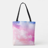roze, vrede, blauw, gele wolken en lucht. Abstract Tote Bag (Achterkant)