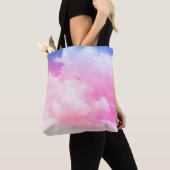 roze, vrede, blauw, gele wolken en lucht. Abstract Tote Bag (Dichtbij)
