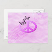 Roze vrede briefkaart (Voorkant / Achterkant)