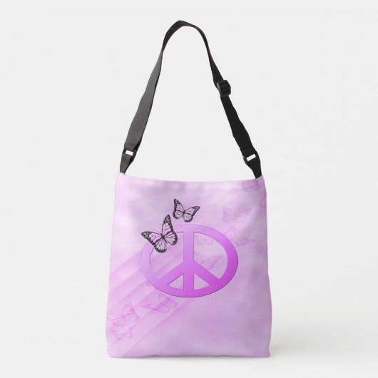 Roze vrede crossbody tas (Achterkant)