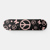 Roze vrede en vlinders skateboard (Horizontaal)