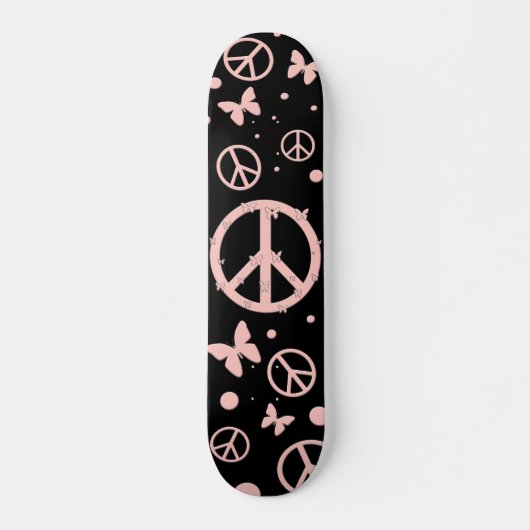 Roze vrede en vlinders skateboard (Voorkant)