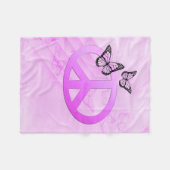 Roze vrede fleece deken (Voorkant (Horizontaal))