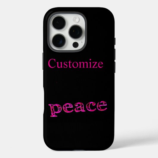 roze vrede in zwart Case-Mate iPhone case (Achterkant)