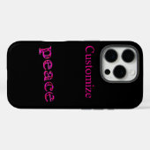 roze vrede in zwart Case-Mate iPhone case (Achterkant (horizontaal))