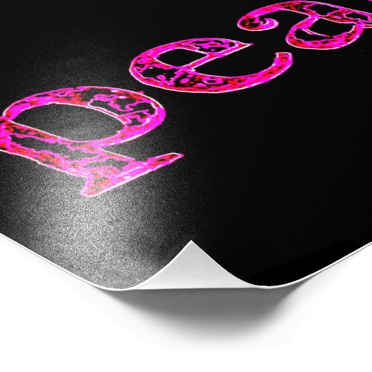 roze vrede in zwart foto afdruk (Hoek)